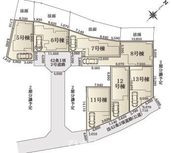 藤沢市城南５丁目　新築戸建　全16棟の区画図|対象地は７号棟です。