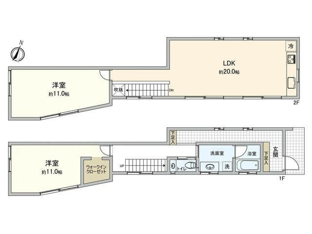 大磯町東小磯　中古戸建の間取り| 南向き　2LDK