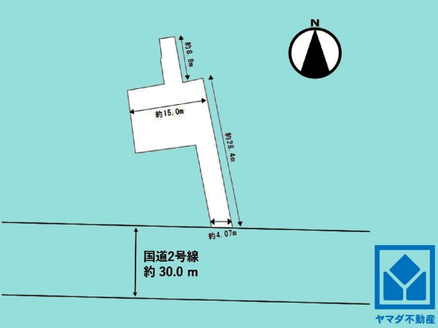 西宮市六湛寺町の土地図|土地面積280.36平米（約84.80坪）