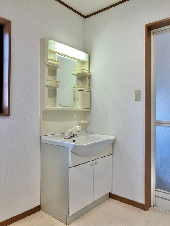 柏戸建の洗面所