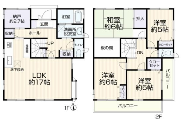 横浜市鶴見区上の宮２丁目の中古一戸建の間取り|使い勝手の良い4SLDK
お気軽にお問い合わせください。