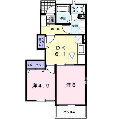 【間取り】 | グランデール花宗　弐番館