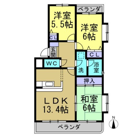シャンブルクレールの間取り