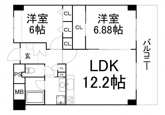 【間取り】 | レジディア西天満