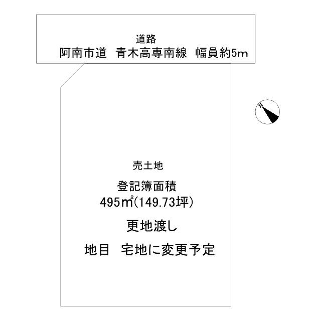 阿南市見能林町青木土地の土地図