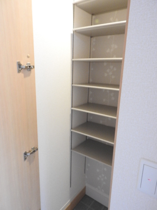 フローラルの玄関|収納もある玄関です