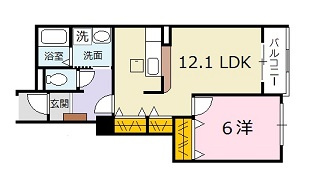 広島市安佐北区亀山９丁目のアパートの間取り