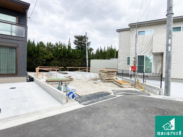 加古川市加古川町南備後　第6期　新築一戸建ての外観|周辺は落ち着いた街並みの住宅地！子育てがしやすい住環境です！まだ未完成ですが、現地でしかわからない事もございます。是非一度ご覧ください。
