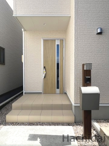 碧南市善明町1丁目　新築住宅＜2号棟＞のエントランス|シンプルでモダンなエントランスホールです。訪れる方を心地よく迎えてくれます。
