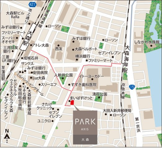 パークアクシス大森の地図