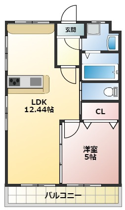 キトウハイツの間取り|1LDKタイプの間取り