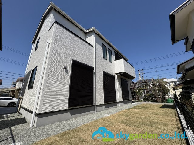 茅ヶ崎市堤２期　新築戸建　全１棟の外観|広い南庭も魅力です