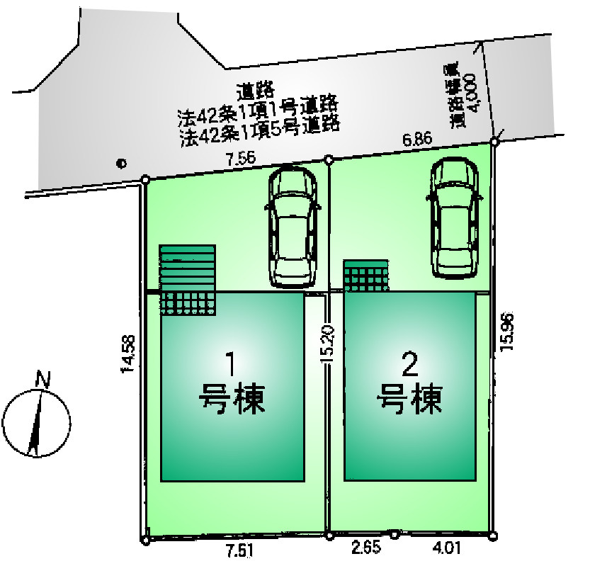 三鷹市中原4丁目 京王線 調布駅 新築戸建の区画図
