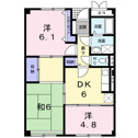 【間取り】 | 日当たり良好な3DKマンション！