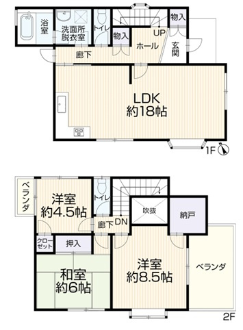 令和8年5月リフォ予定　LDK18帖　西区宮下1丁目　良質戸建の間取り