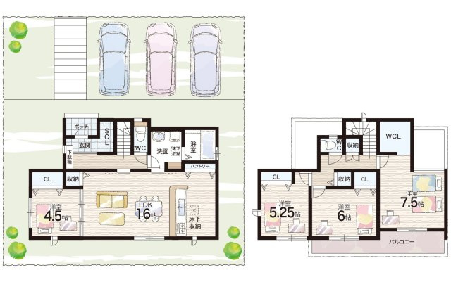 川西市清和台西　第3期　新築一戸建ての間取り