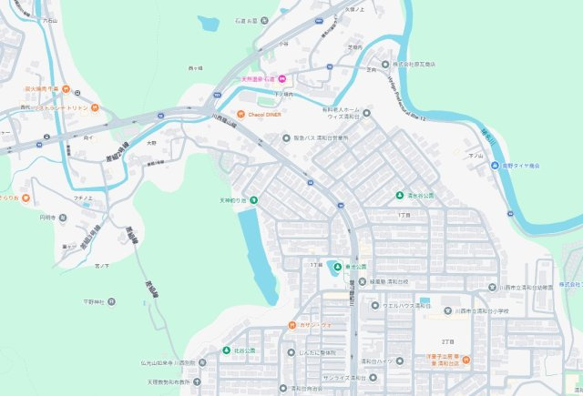 川西市清和台西　第3期　新築一戸建ての地図