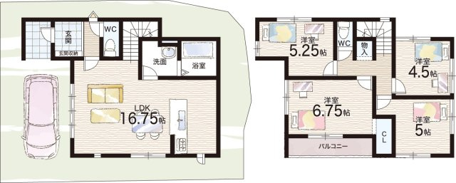 ♦堺市東区菩提町　第1期　新築一戸建ての間取り|2号地
