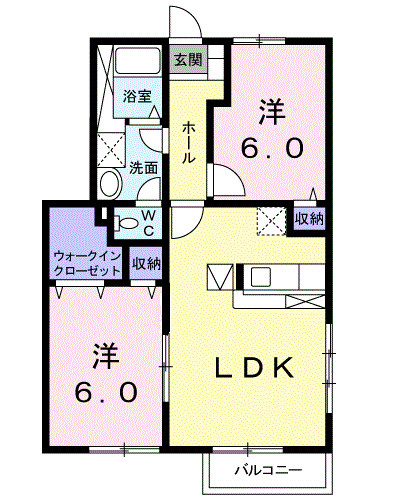 グリシーヌ・パレⅡ　Ａ棟の間取り