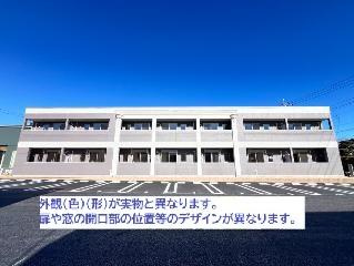 仮）阿見町中郷新築アパートの駐車場|外観写真（昼）