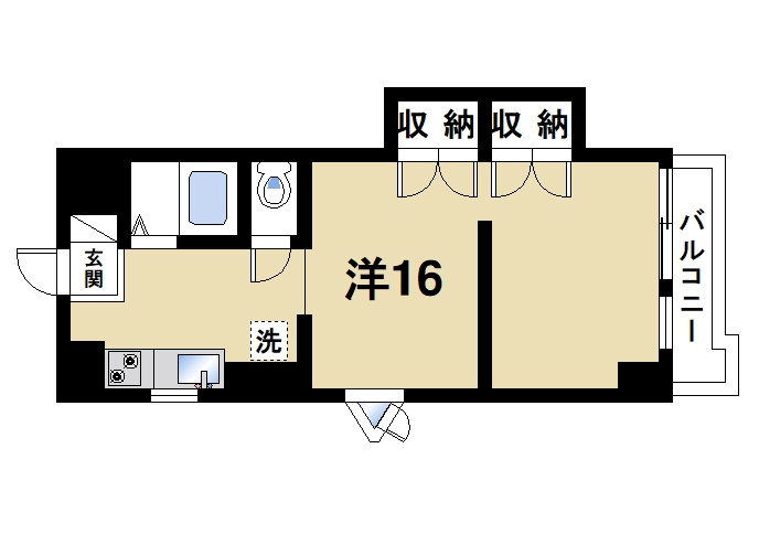 GRANDSTEADY奈良三条の間取り|1Rの間取りです