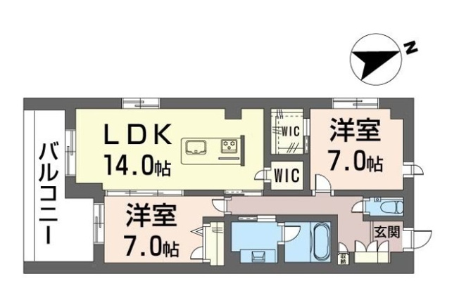 【間取り】 | タカミエム | 築浅！広々とした2LDK ！