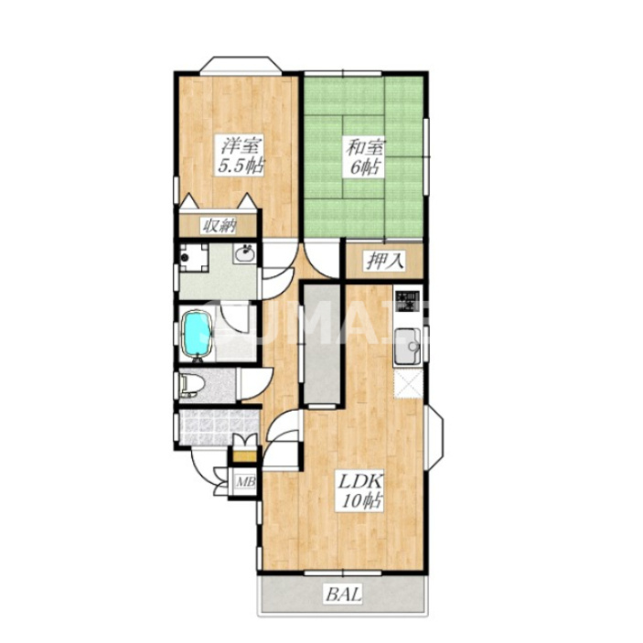 レイニオンミトミの間取り|人気2LDK間取りです☆彡