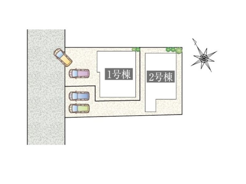 伊奈町寿４丁目　新築分譲住宅全２棟の区画図