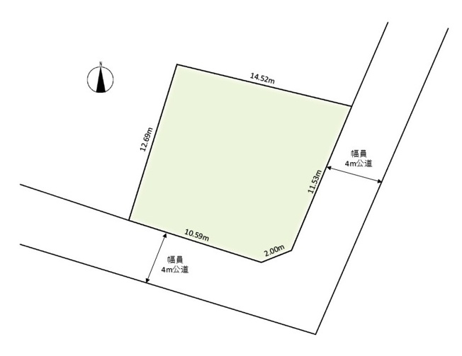 【区画図】 | □■平塚市南金目 新築戸建■□ | 開放的な南西・南東角地です。