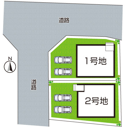 野洲市近江富士　第1期　新築一戸建ての区画図|全２区画