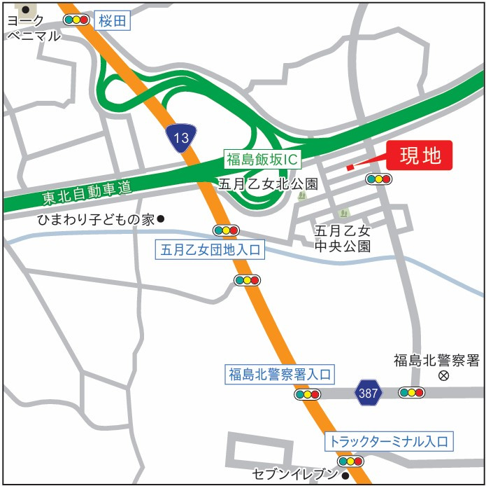 福島市沖高字樋越　中古戸建の地図|現地案内図