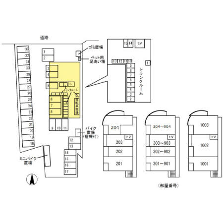 熊本市中央区九品寺２丁目の賃貸マンションの区画図