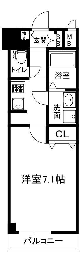 大阪市中央区徳井町２丁目の賃貸マンションの間取り