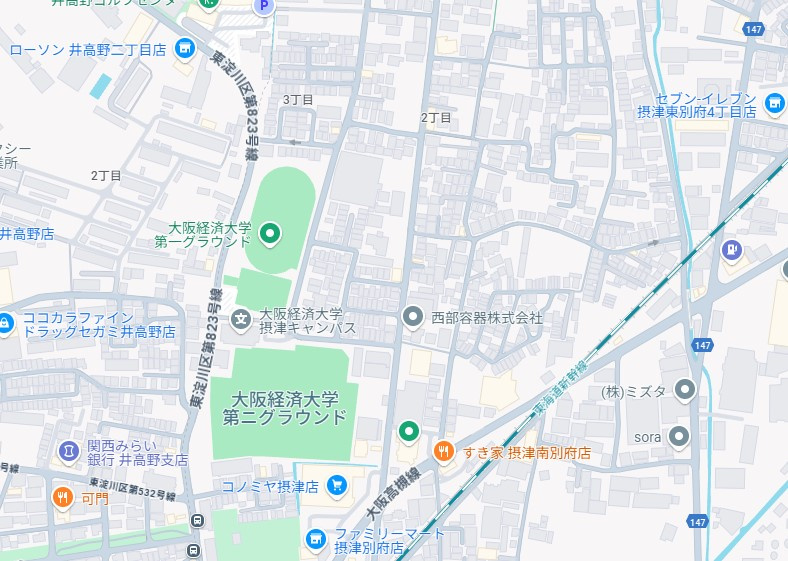 パセオ摂津Iの地図