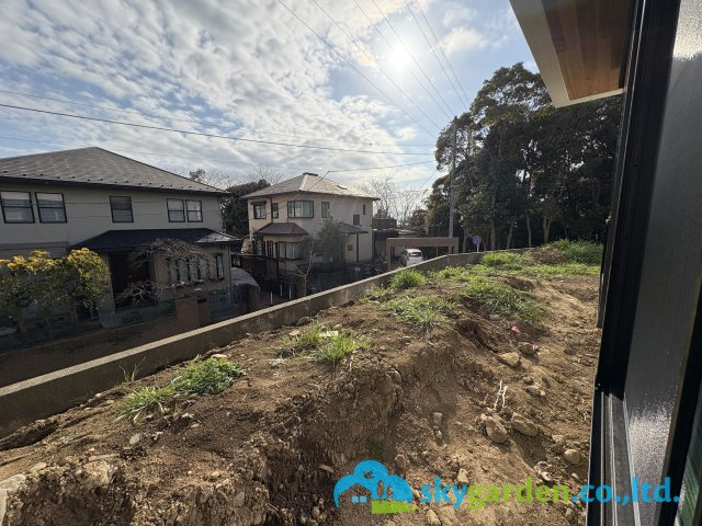 藤沢市片瀬山１丁目　新築戸建　全2号1号棟の庭|令和8年3月16日撮影（工事中）