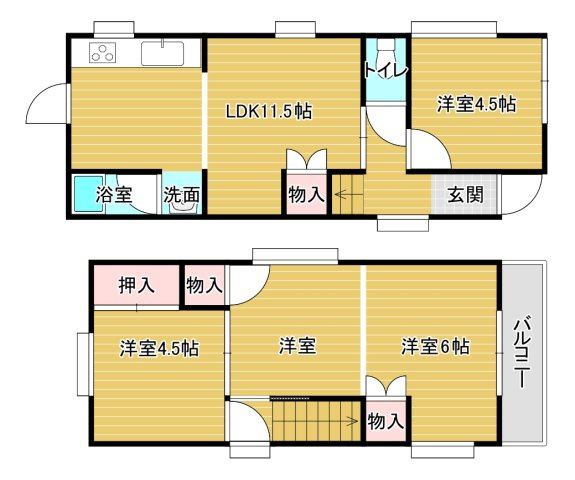 錦織東1丁目戸建の間取り