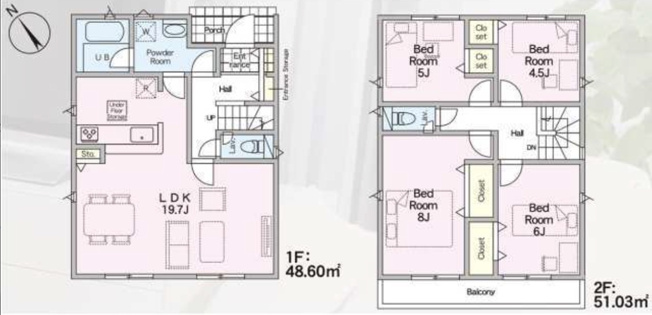 【間取り】 | 鴻巣市筑波第5 Ⅱ期　CRADLE GARDEN　新築戸建　全3棟　1号棟