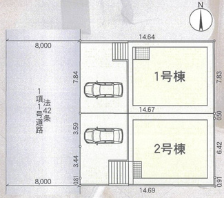 【区画図】 | 稲葉台第３　全２棟２号棟
