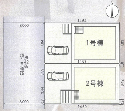 【区画図】 | 稲葉台第３　全２棟２号棟