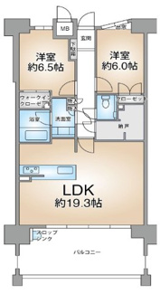 【間取り】 | ソシオ上幟 | 3LDK→2LDK（+大容量ファミリークローク）へ設計変更しているお部屋