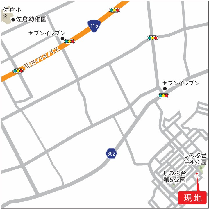 福島市上鳥渡字しのぶ台　中古戸建の地図|現地案内図