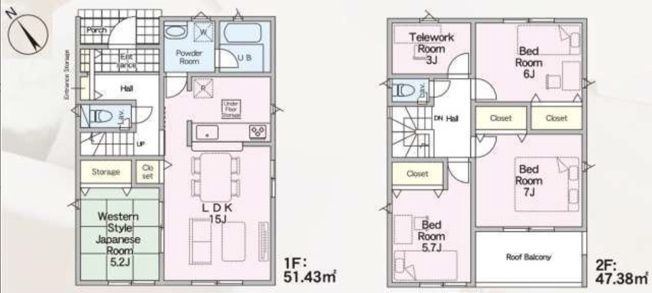 【間取り】 | 鴻巣市筑波第5 Ⅱ期　CRADLE GARDEN　新築戸建　全3棟　2号棟