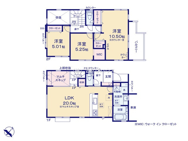 北本市中丸7丁目　新築一戸建て　ブルーミングガーデン　06の間取り|【全12棟・6号棟】北本市中丸7丁目　新築一戸建て　ブルーミングガーデン　06・3LDK・土地面積132.77m2・建物面積106.97m2