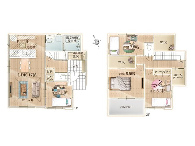 【間取り】 | 志木市本町2丁目　新築一戸建住宅　全1棟　(志木本店) | LDK17帖、家族がゆったりくつろげる広々リビング