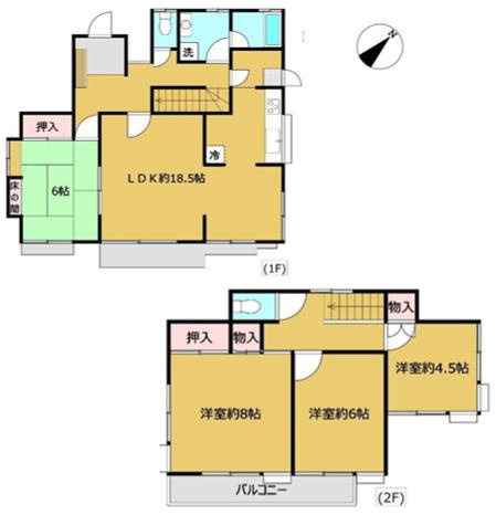 八王子市　北野台　中古戸建ての間取り|～全室南東向き4LDK　ホールやLDKにもゆとりのある間取り～