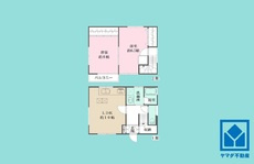 西宮市能登町の間取り|2LDK、土地面積50.57平米、建物面積60.96平米、木造2階建。2025年7月外装・内装リフォーム済の大変綺麗な住宅です。