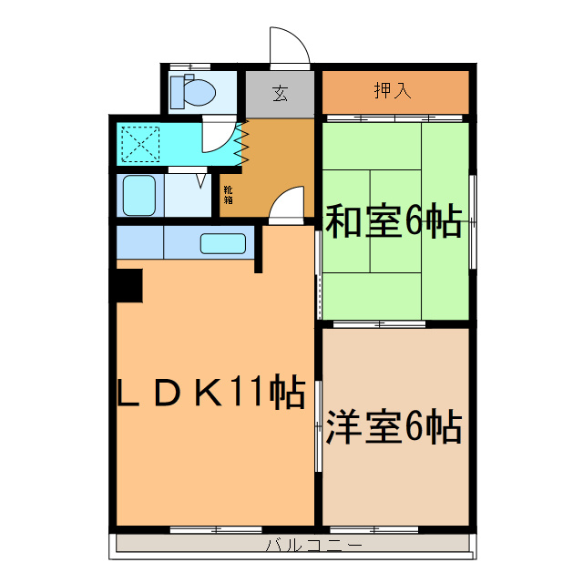 西ハイツの間取り