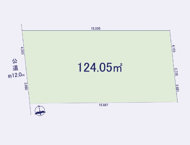 【土地図】 | 三鷹市下連雀6丁目　土地 | むらさき橋通りに面した約37.5坪の整形地！建ぺい率80％・容積率200％につき、住宅用地としても事業用地としてもご検討いただけます♪三鷹駅からバスで３分、バス停まで徒歩２分です。