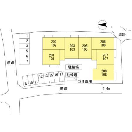 セジュール春日の区画図