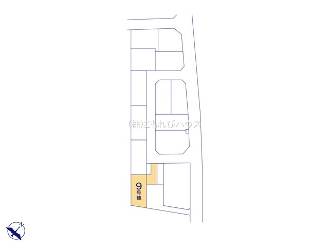 北本市中丸7丁目　新築一戸建て　ブルーミングガーデン　09の区画図|9号棟
26.7.30　撮影済み